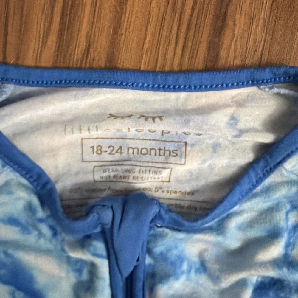 Little Sleepies Baby Boys Tie Dye Blue Footie Sleeper Pajamas  18-24 Months VGC